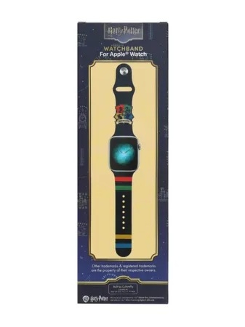 Warner Bros. Harry PotteBlack Silicone Apple Watch Band with House Crest Accents